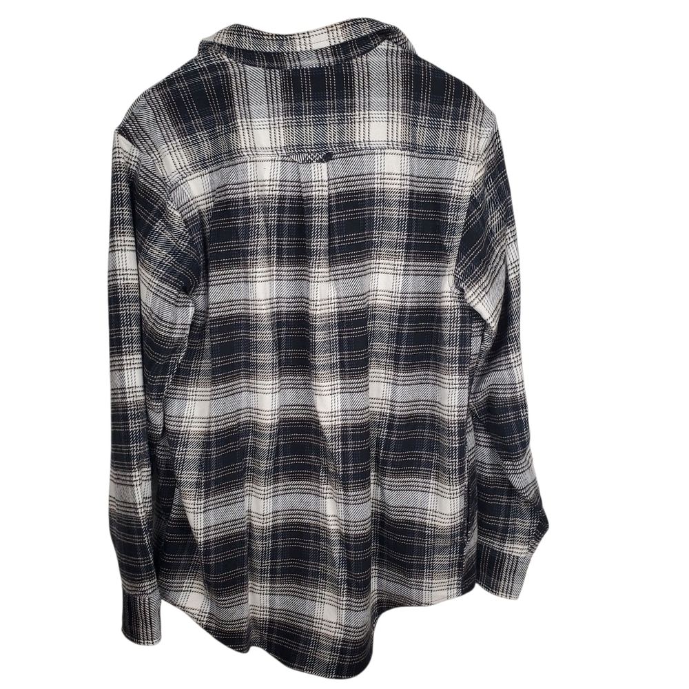 Orvis Men's Black and White Plaid Flannel Shacket. MED.  0158 - Picture 7 of 11